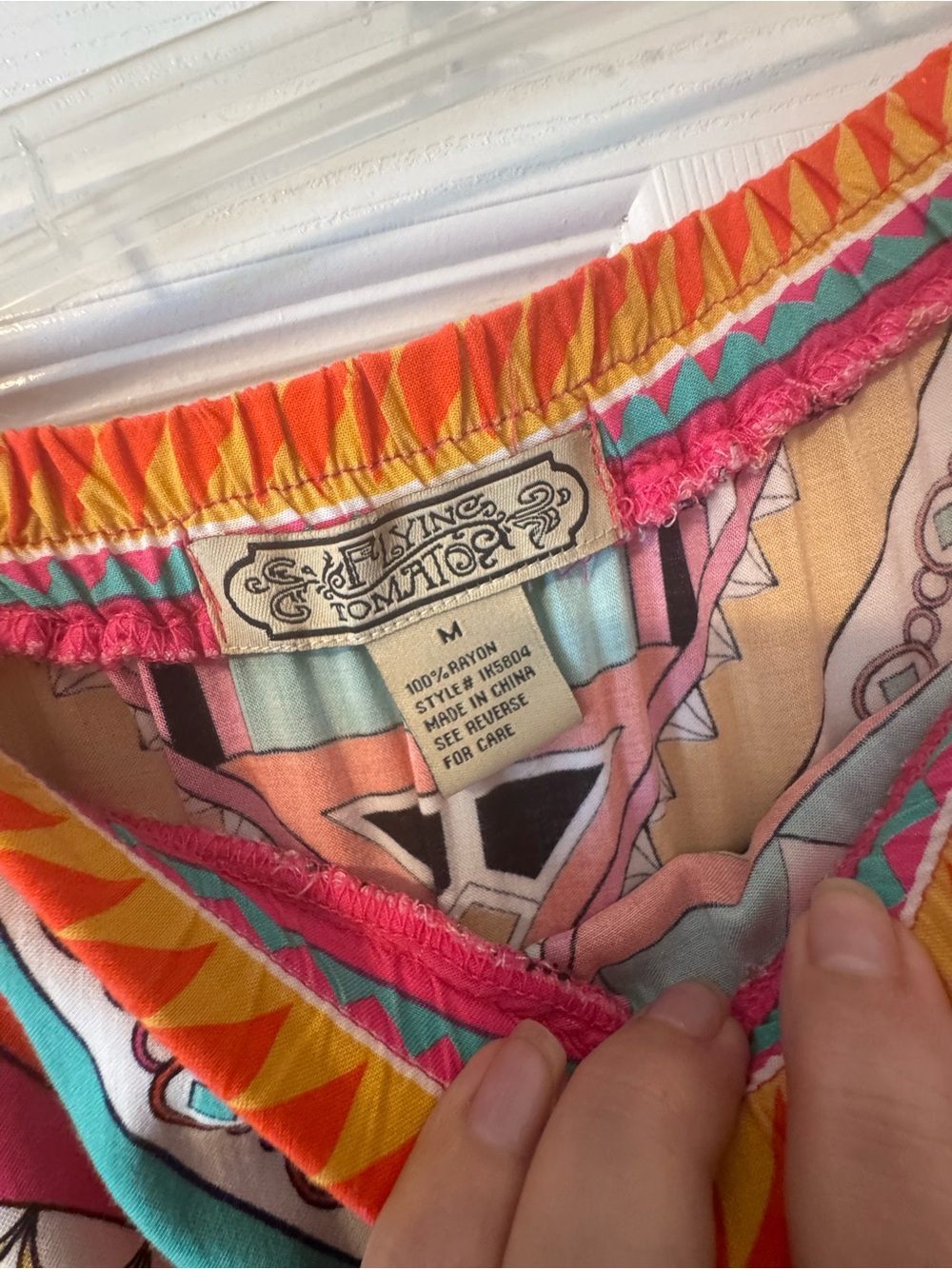 Flying Tomato Aztec Boho Skirt in Orange, Turquoise & Pink - Picture 4 of 6